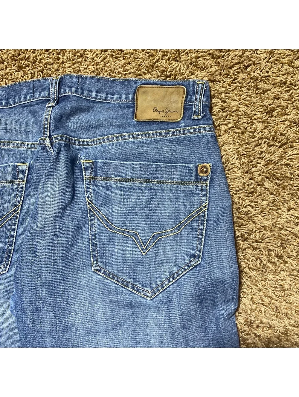 Vintage Y2K Pepe Jeans London Holborne Denim Jeans Light Blue 38x34